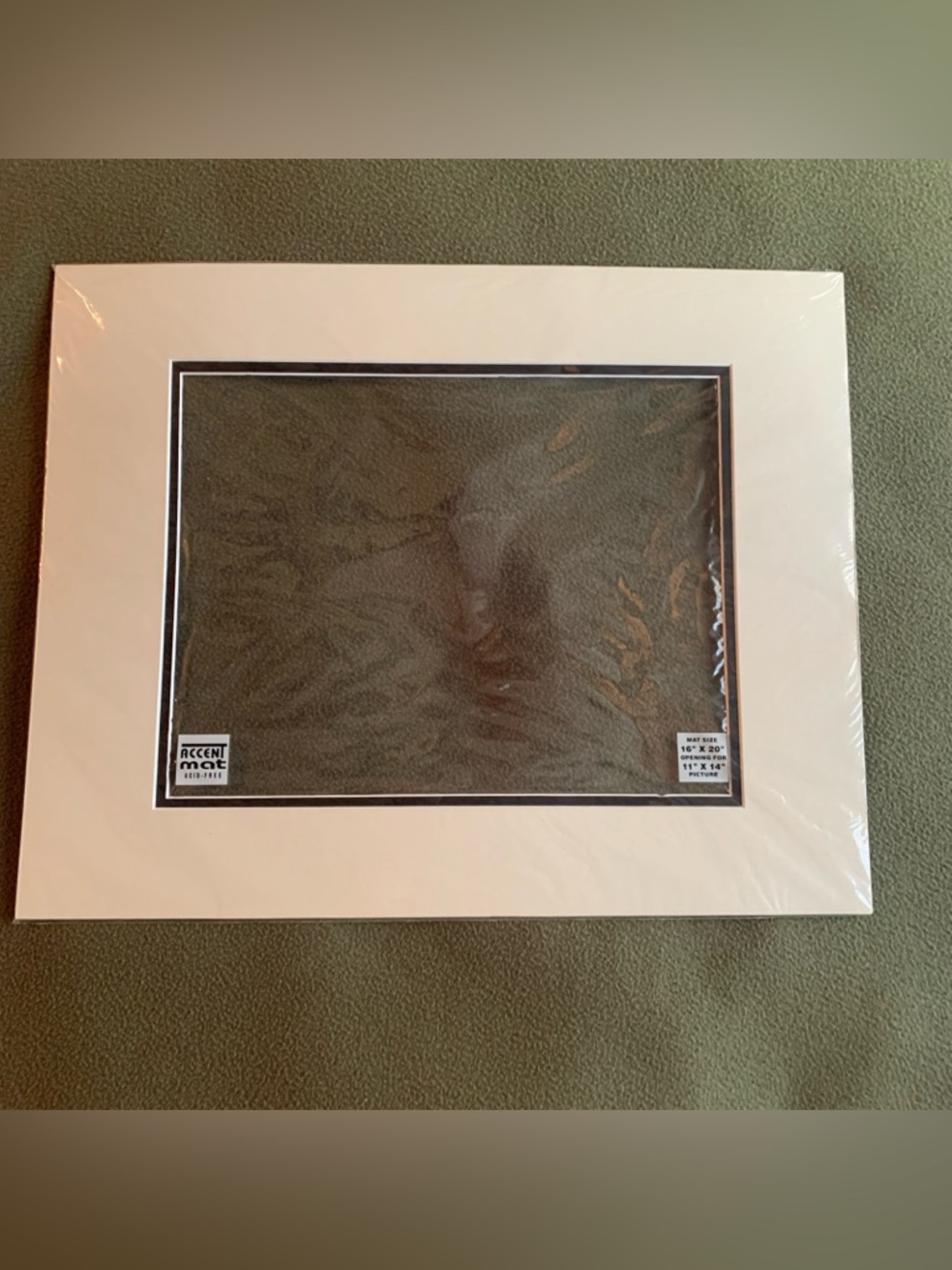 NIP Nicole Accent Mat. Cream and black. 16” x 29” for 11” x 14” picture.